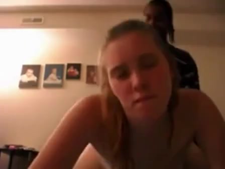 Hot blonde girl cheats on her bf with a black guy and gets a facial