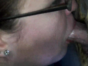 Close up glory hole blowjob