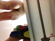 Bathroom amateur fuck by hidden cam voyeur