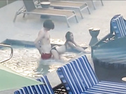 Busted fucking in the pool