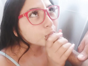 Nerdy Chic Gives A Nice Blowjob Duty
