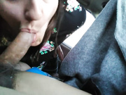 Kinky MILF With Big Tits Deepthroats Small Cock In Car