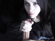 Cute girlfriend sucking my cock and cumshot