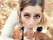 Great blowjob in a backyard