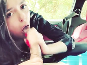 Pretty Babe Gives A Blowjob In The Car